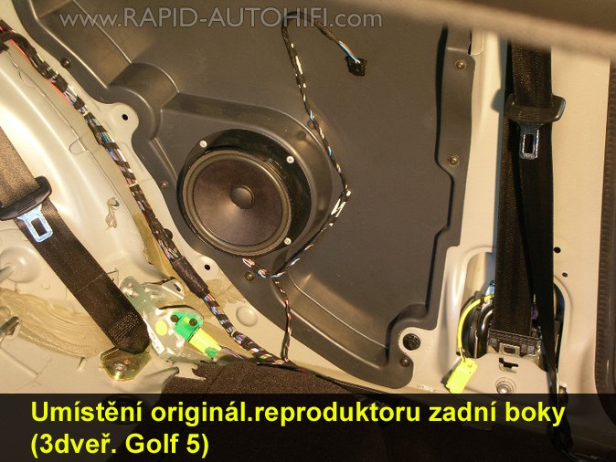 Reproduktory VW Golf 5 ESX SXE62 Zadní s redukcemi