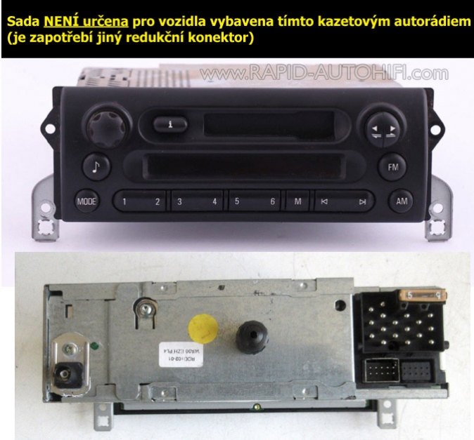 Autorádio MINI COOPER R50 R52 R53 JVC KD-X382BT Bluetooth s instalační sadou