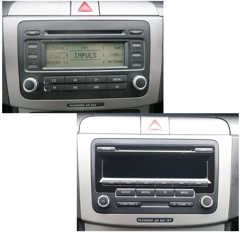 Autorádio VW Passat B6 Passat B7 JVC KD-X382BT Bluetooth s instalační sadou