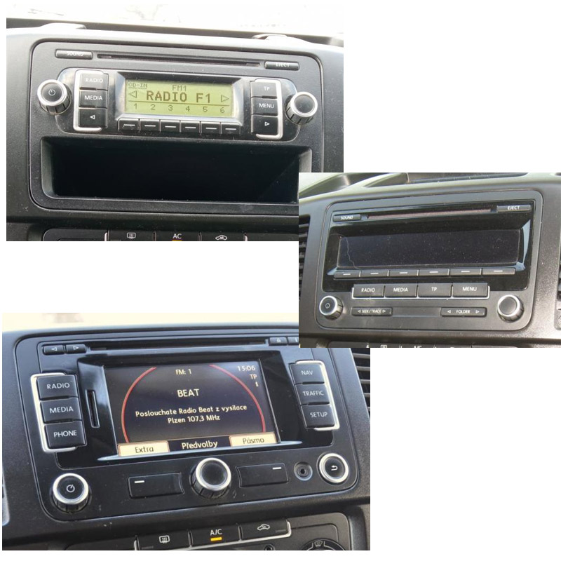 Autorádio VW Transporter T5 od 2009 JVC KD-X382BT Bluetooth s instalační sadou