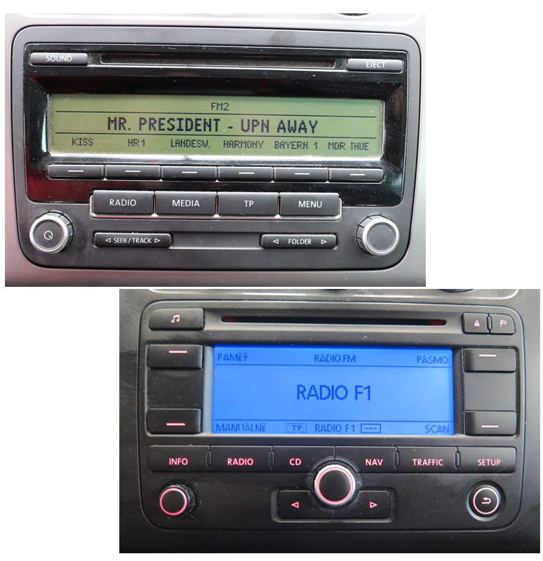 Autorádio VW Touran JVC KD-X282BT Bluetooth s instalační sadou