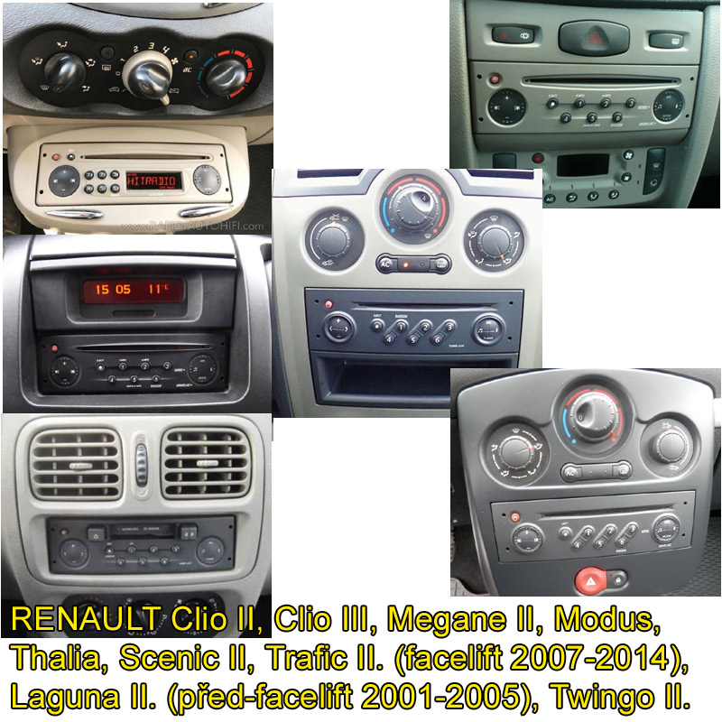 Vidličky pro autorádio RENAULT Clio Megane Modus Thalia Trafic Twingo