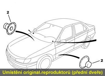 Reproduktory PEUGEOT 406 1999-2004 Renegade RX62 Přední + RX693 Zadní s redukcemi