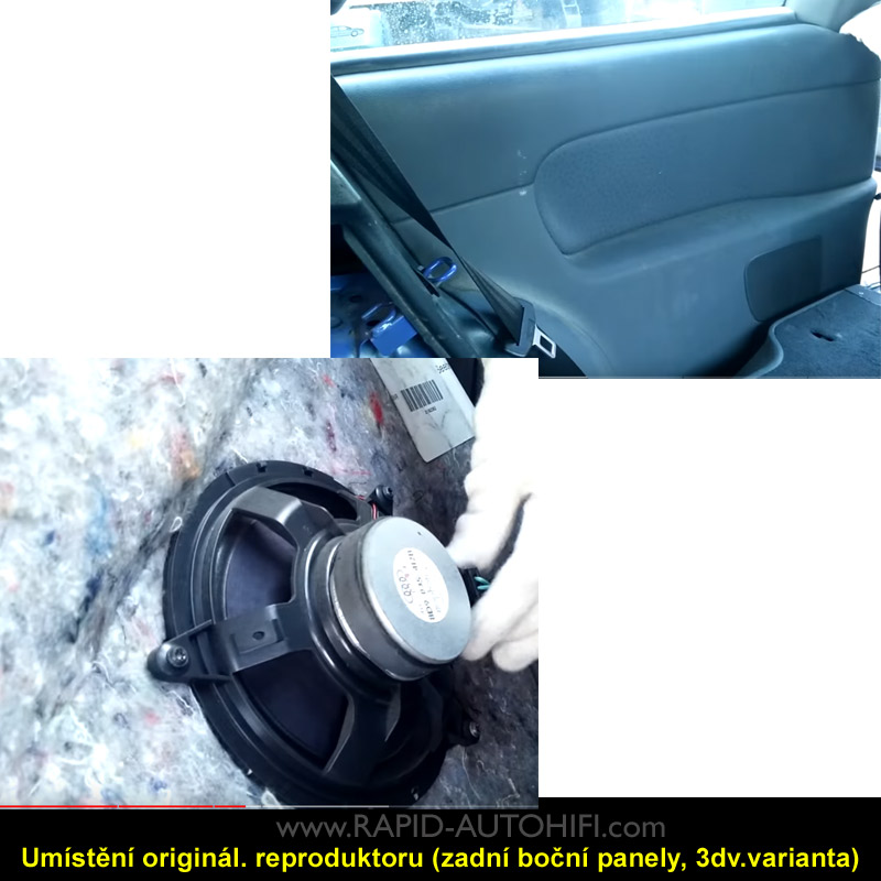 Reproduktory AUDI A3 8L 1996-2003 ESX SXE62 Zadní s redukcemi