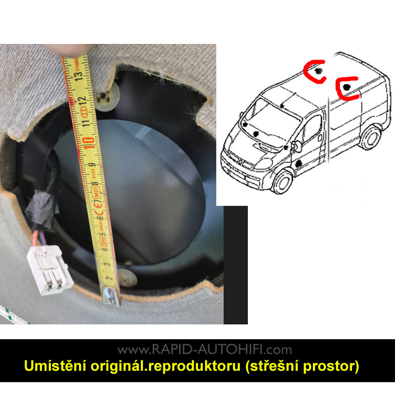 Reproduktory NISSAN Primastar OPEL Vivaro RENAULT Trafic Passenger Van 2001-2014 Rockford Fosgate P142C Zadní
