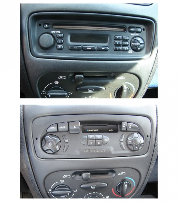 Autorádio PEUGEOT 206 1998-2002 JVC KD-T702BT Bluetooth s instalační sadou