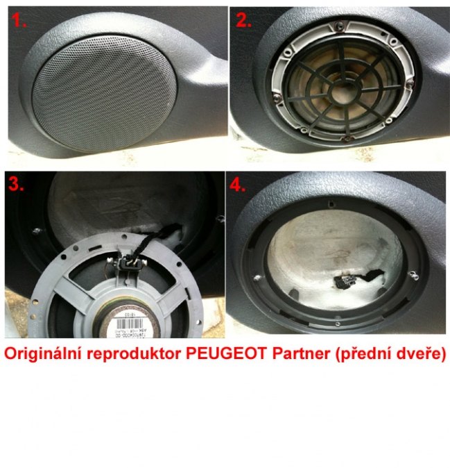 Reproduktory PEUGEOT Partner 1996-2007 ESX SXE62 Přední s redukcemi