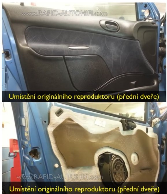 Reproduktory PEUGEOT 206 ESX SXE62 Přední s redukcemi