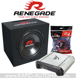 SET Subwoofer RENEGADE RXV1000 + Zesilovač ESX SE260 + Sada RX10KIT