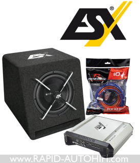 SET Subwoofer ESX SE200 + zesilovač SE260 + kabelová sada RX10KIT