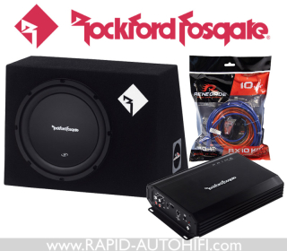 SET Subwoofer ROCKFORD FOSGATE R1L-1X12 + Zesilovač R150-2 + Kabelový set