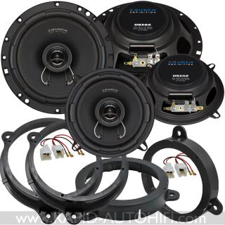 Reproduktory DACIA Logan 2012-2019 Crunch DSX62 DSX52 Přední+Zadní sada s redukcemi