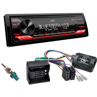 Autorádio FIAT Scudo JVC KD-X282BT Bluetooth s instalační sadou a ovládáním volantu